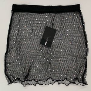 Black Fishnet Mesh Rhinestone Cover Up